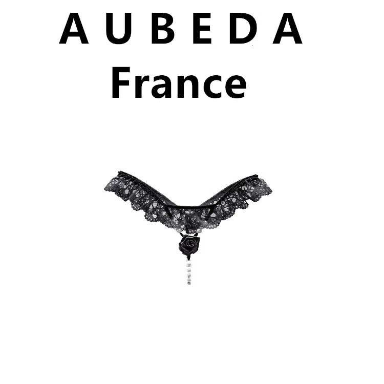法国Aubeda蕾丝珍珠女士丁字裤