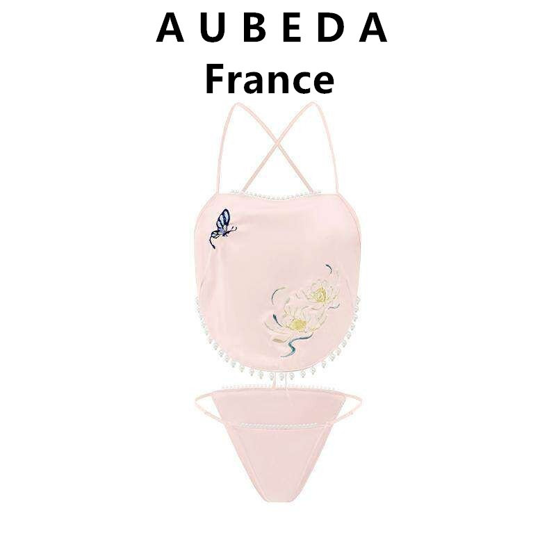 法国Aubeda刺绣肚兜式女士睡衣