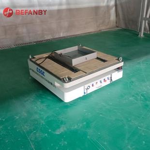 小吨位载738重车间全v向行驶ag轮无舵轨车耐火砖台面动升降平板电