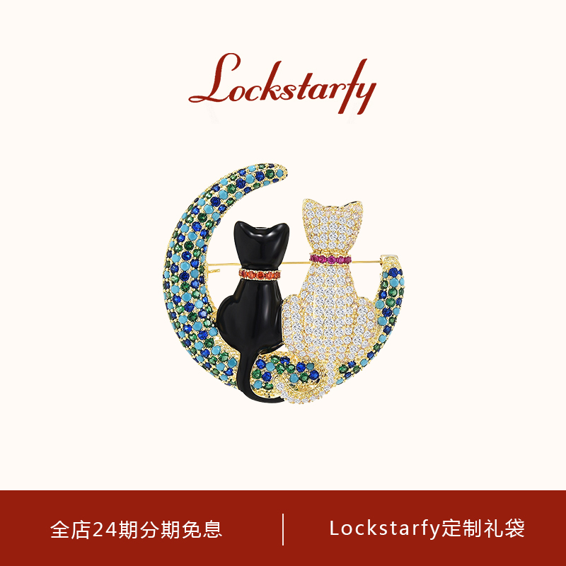 洛克星菲轻奢大牌卡通猫咪胸针女