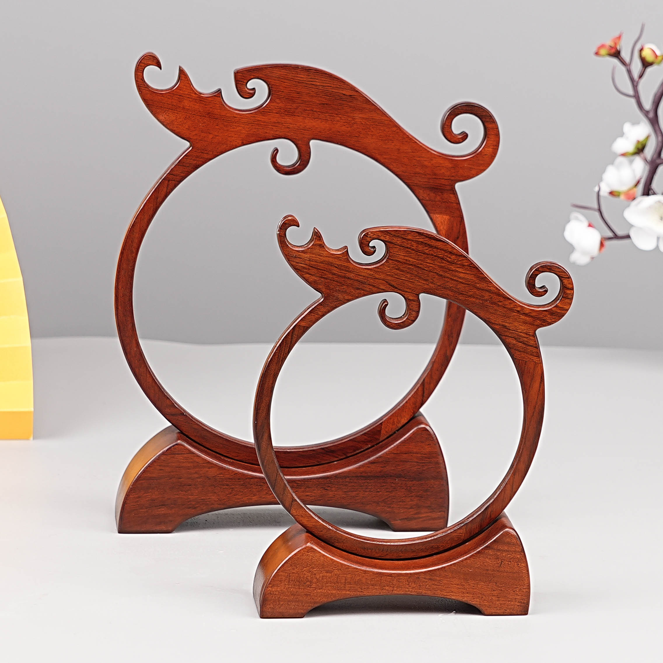 吊玉架红木玉器装饰礼佛珠实木架