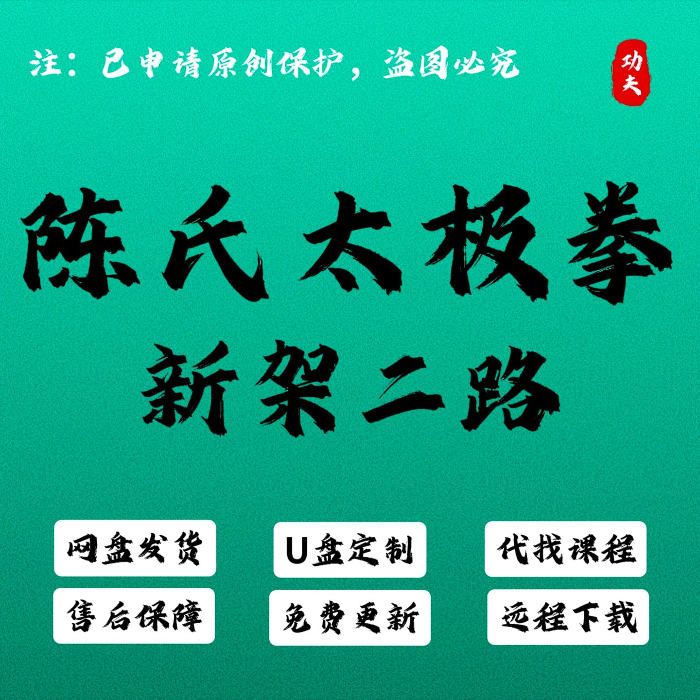 陈斌斌新架一路太极拳视频课程弟刻录盘个性化服务