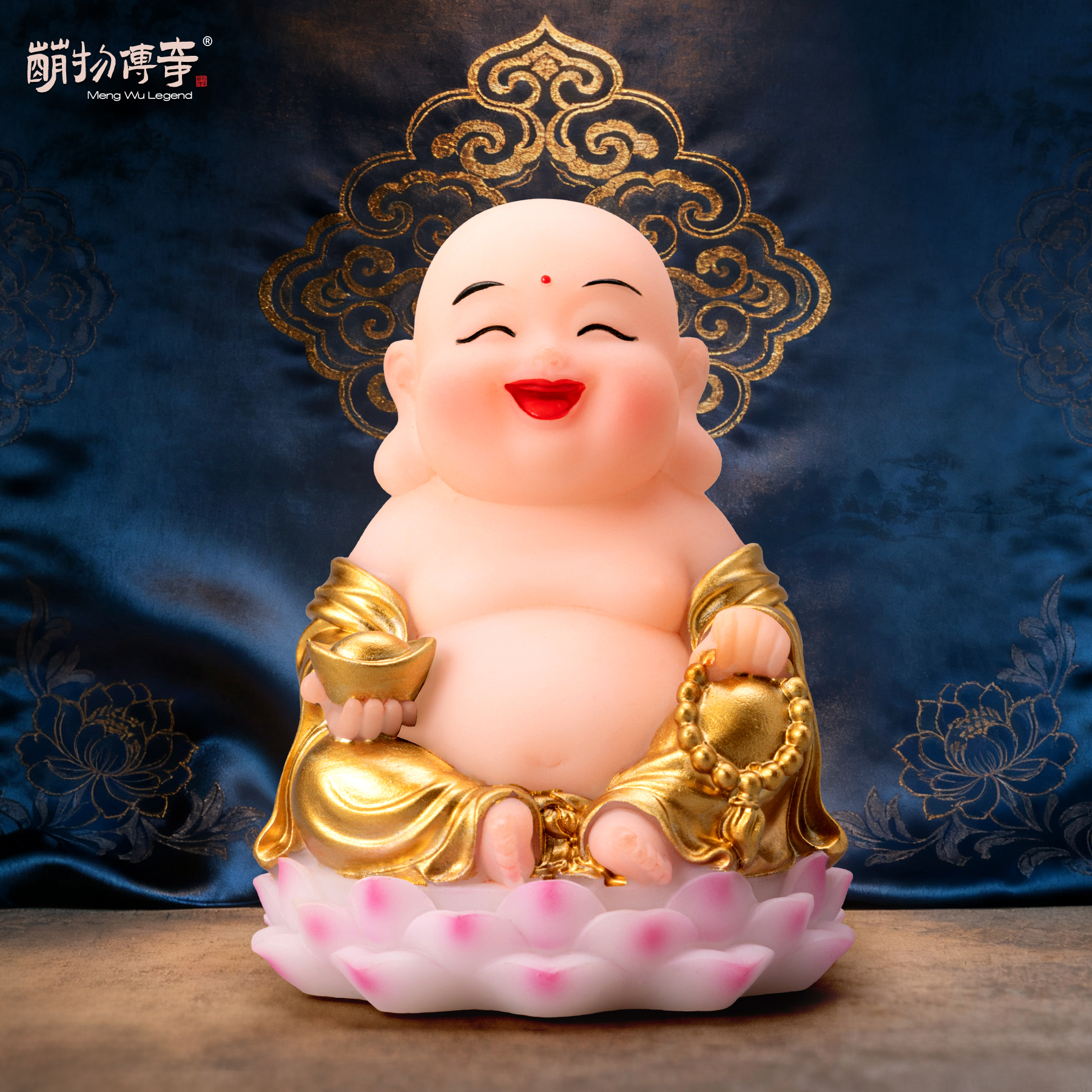 Q版小神仙弥勒佛摆件办公室工位情绪稳定车载装饰摆件生日伴手礼