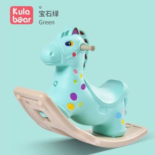 3岁2婴L儿大人可坐宝宝骑马玩具 儿童摇摇马家用室内加厚小木马1