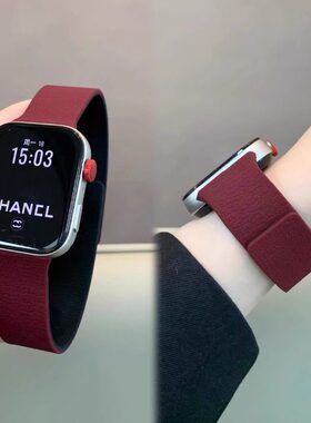 适用于华为fit4表带硅胶磁吸fit3腕带智能手表FIT4Pro替换带男女款运动跑步高级酒红色紫色小众ins荔枝纹新款