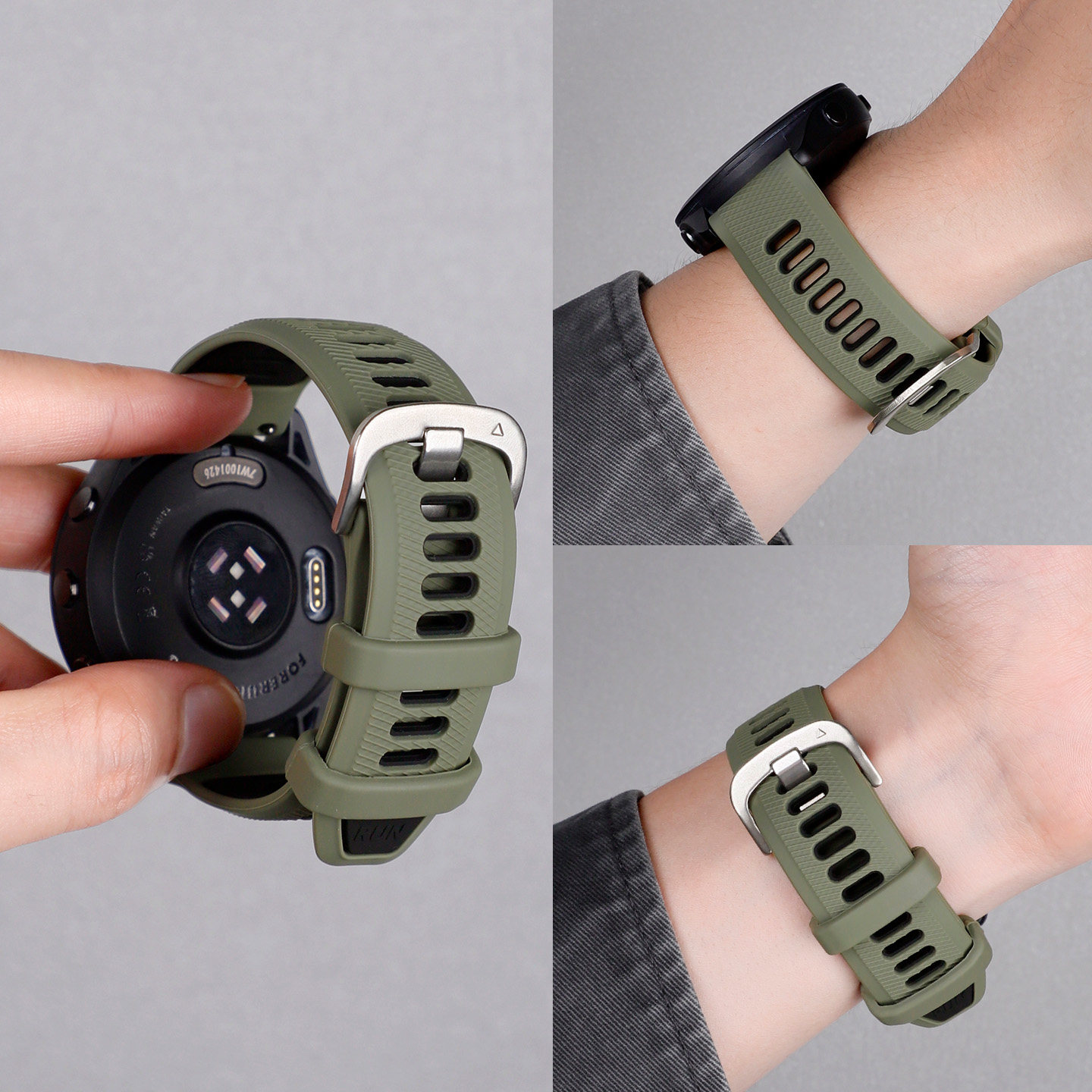 适用于佳明265/255music表带硅胶Venu2双色RUN男士VivoActive4跑步22/20mm透气245music女夏腕带智能运动高级图片