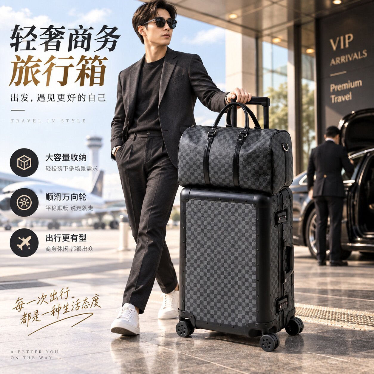 德国铝镁合金拉杆箱20寸登机箱高端男女旅行商务出差大容量密码箱