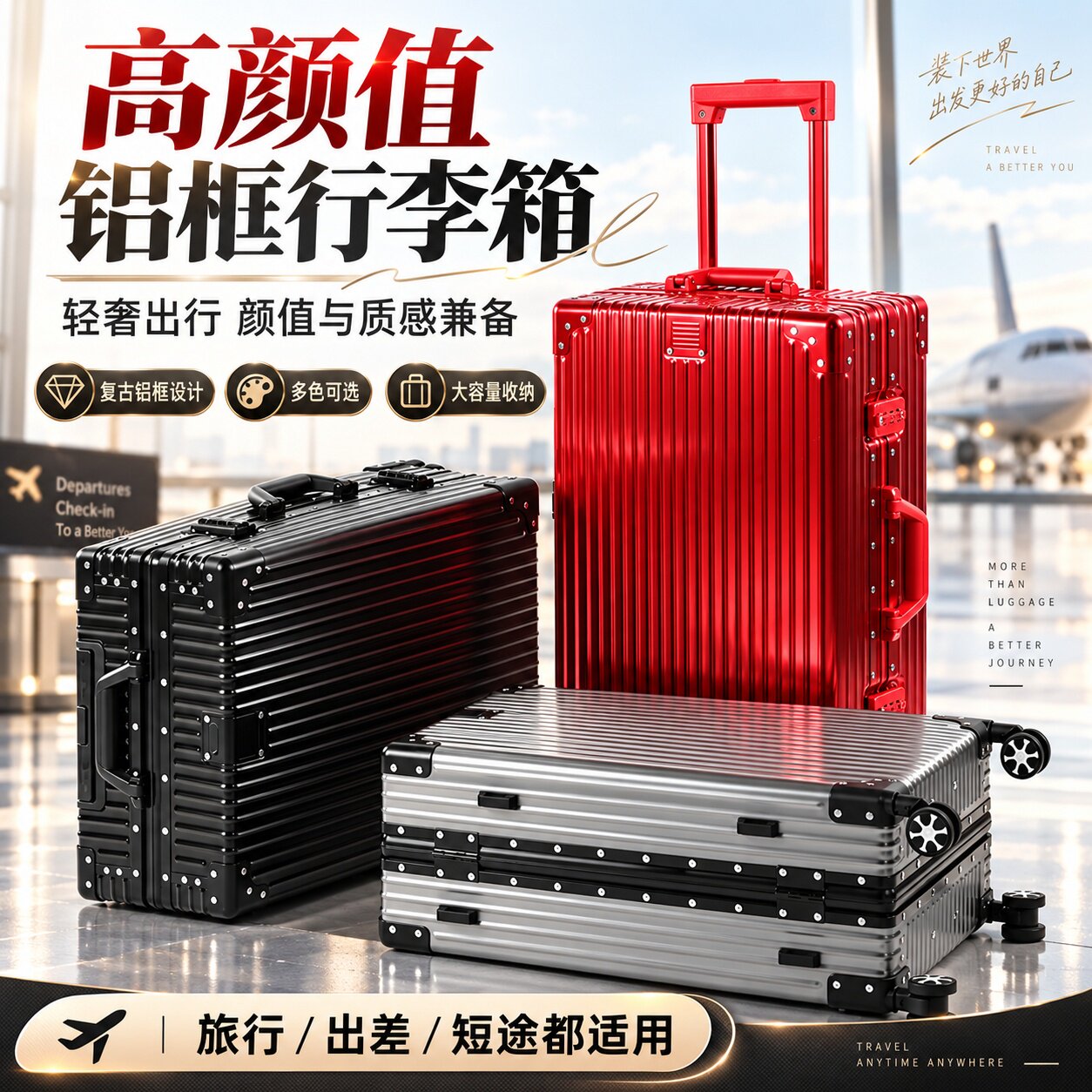 20寸全铝镁合金万向轮登机箱