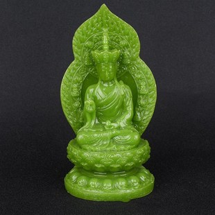 夜光石观音福禄寿财神摆件发光石工艺品居P饰品荧光石龙珠摆件
