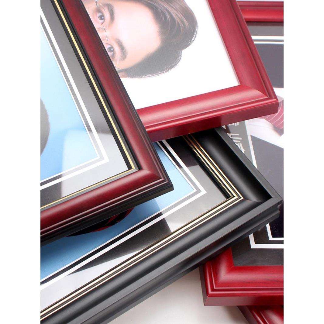 老人遗像定 制做16寸12实木相框A3A4照片塑封挂墙纪念摆台