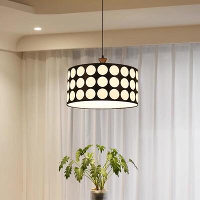 诧寂风中古餐厅氛围灯布艺吊灯美式复古花纹吧台卧室衣帽间灯