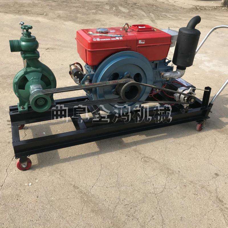 3寸单叶轮抽水泵8马力柴油拖车式水泵机组浇地市政工程排涝污水泵
