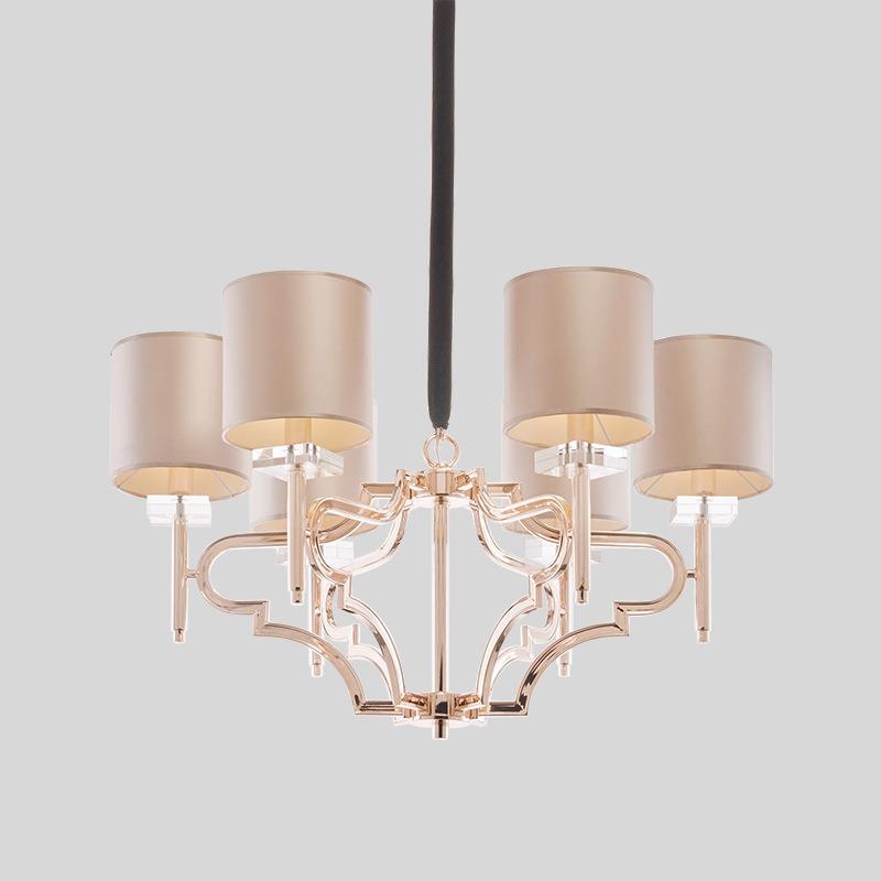 现代简约创意个性新古典布艺时尚设计师样板房客厅卧室银水晶吊灯