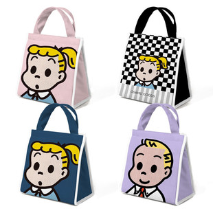 日系新款卡通园田保温保冷萌小包手提收纳午餐包学生便携便当包潮