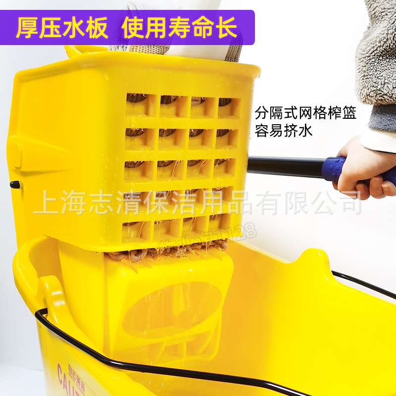 白云清洁AF08080榨水车32L挤水拖把桶酒店商用墩布挤压式柞水车桶
