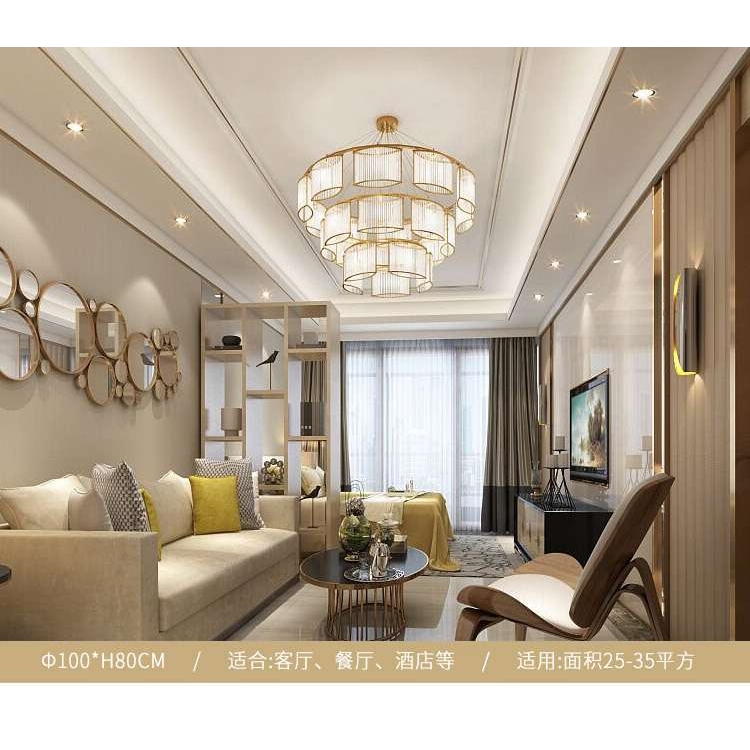 后现代美式简约复古水晶北欧式奢华别墅客厅卧室餐厅吧台工程吊灯