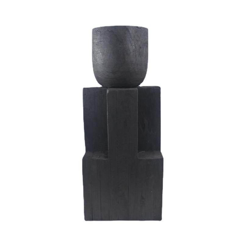 厂家销售手工木质摆件创意花盆花架民宿酒店艺术造型装饰品