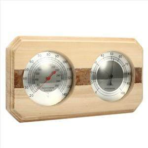 白杨木温湿度计 镭射 耐高温 桑拿房用 双表温湿度器