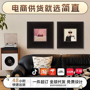 饰画中古风艺术餐厅挂画卧室壁画 女人与猫 轻法式 复古客厅装