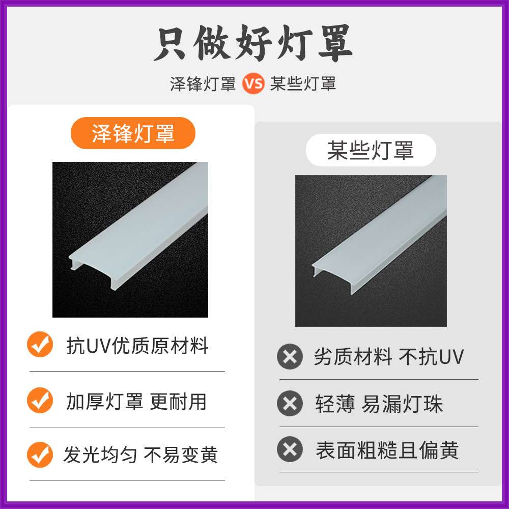 led灯带盖板 嵌入式衣柜橱柜灯条挤出方形扩散pc灯罩 led灯罩外壳