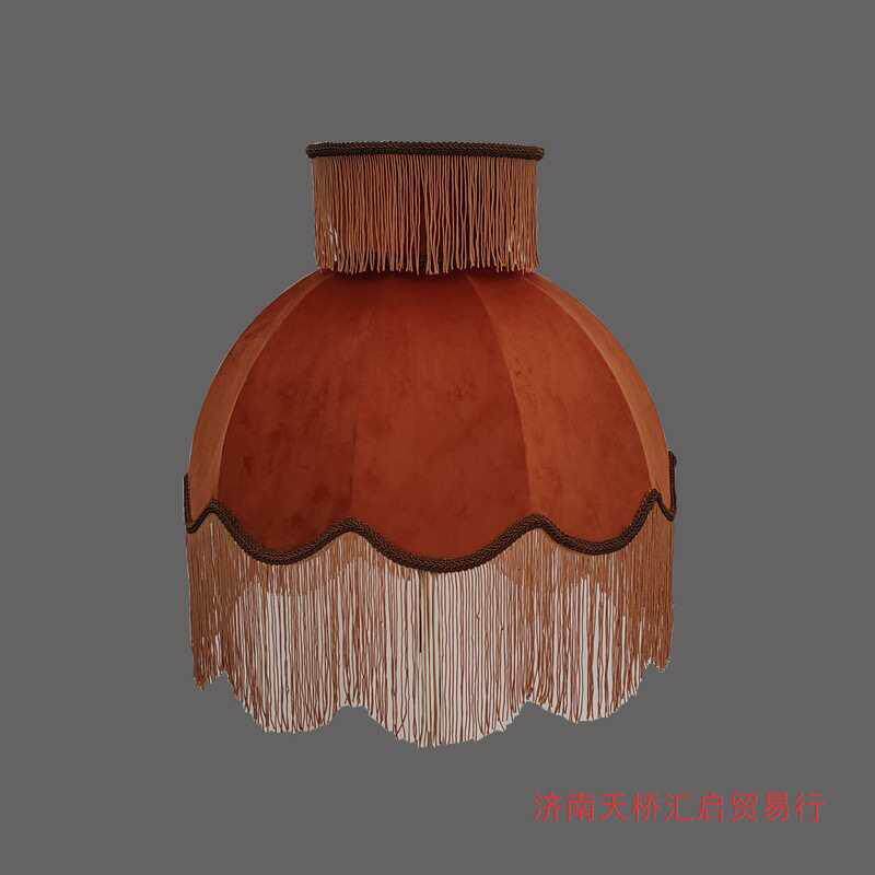 酒店糖色流苏花边外壳绒灯罩欧式现代焦大号落地灯手工艺七条其他