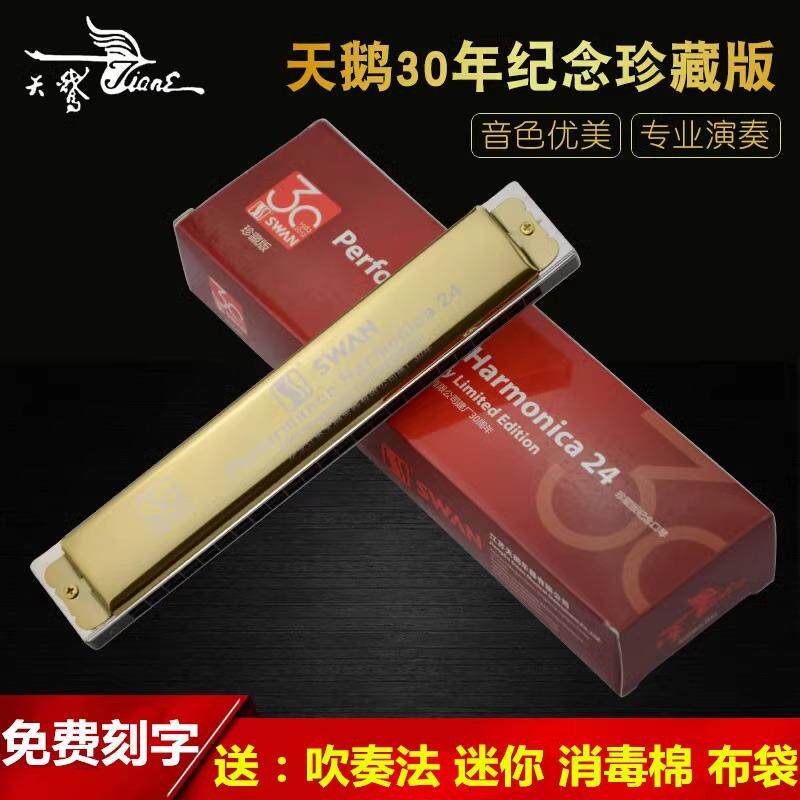 天鹅口琴24孔高级演奏复音C调成人初学者练习专业演出乐器