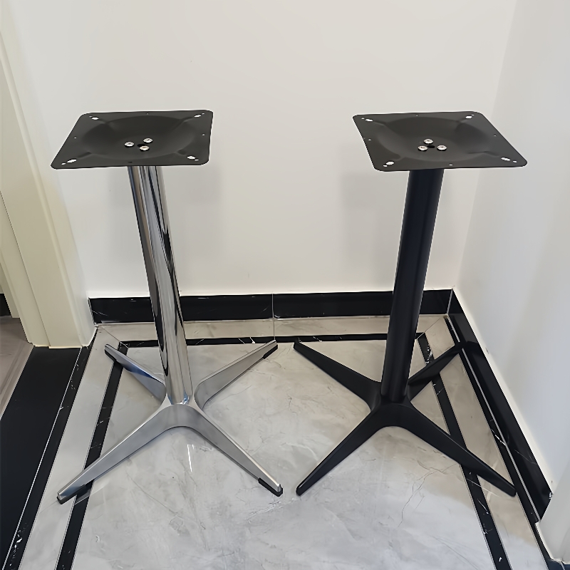 铝合金四爪餐台脚X形桌子底座合金桌腿支架十字餐桌脚架子通用