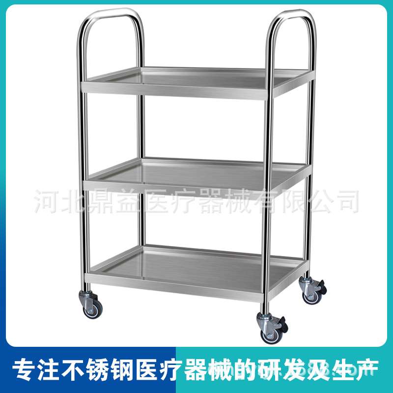 搬运小推车三层平板工具车四轮手推车静音双层推车仪器实验室推车