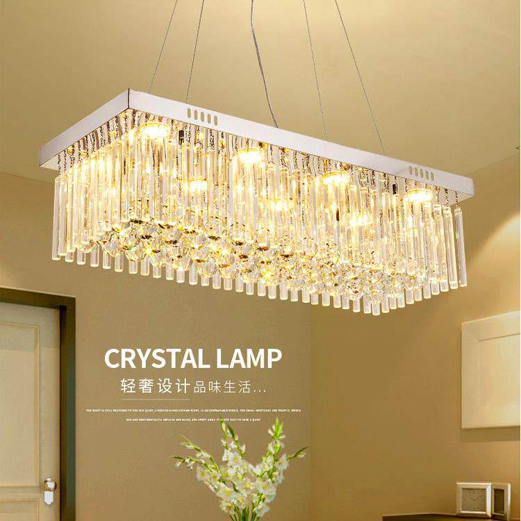 水晶吊灯客厅铁艺北欧灯具卧室灯欧式现代简约餐厅灯美式吊吸两用