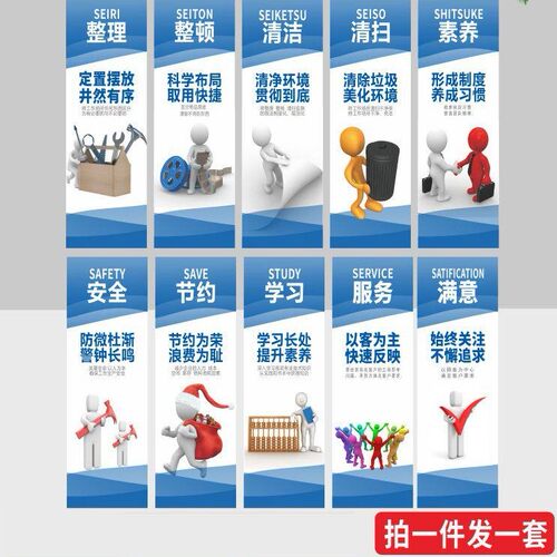 5s管理标识牌6s7s8S9S10S工厂车间制度安全品质消防仓库标语