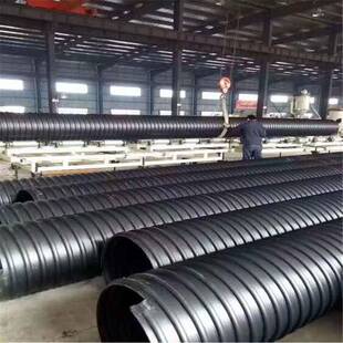 HDPE钢带波纹管大口径排污管材聚乙烯钢带增强螺旋波纹管