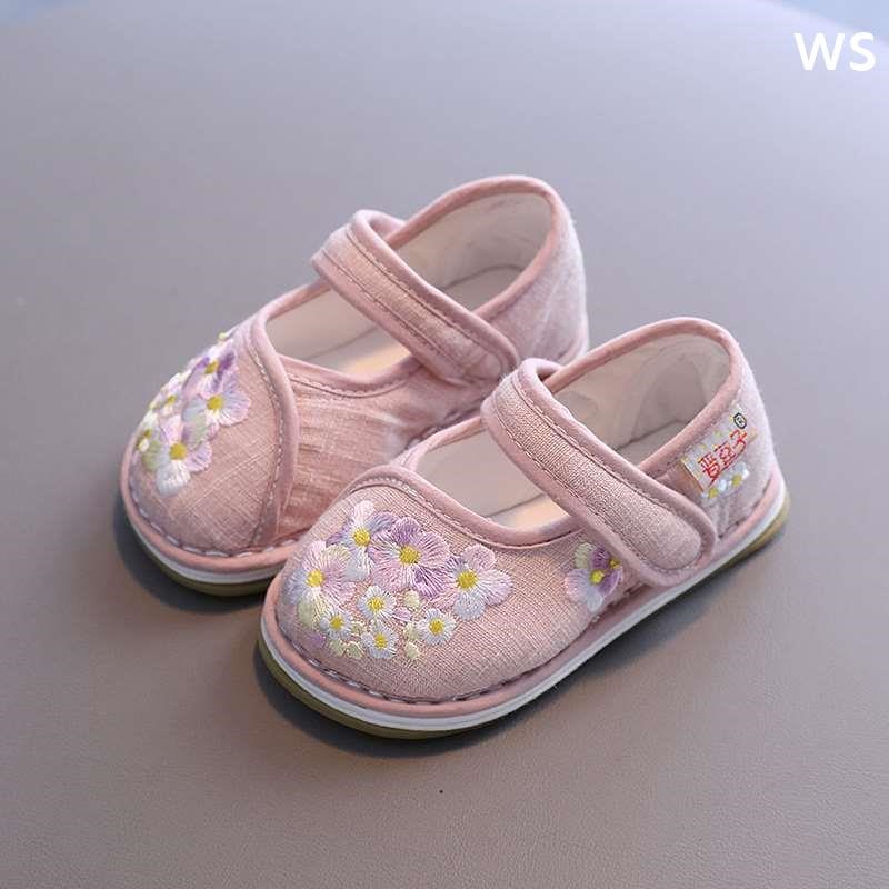 女童绣花鞋宝宝汉服公鞋子主布鞋A1-3岁中国风手工千层底布鞋新品