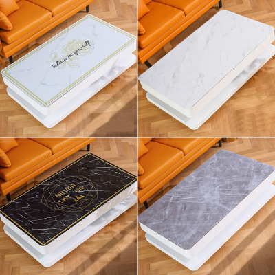 网红仿大理石纹茶几n桌布餐桌垫加厚软塑料免洗防水防油防烫可定