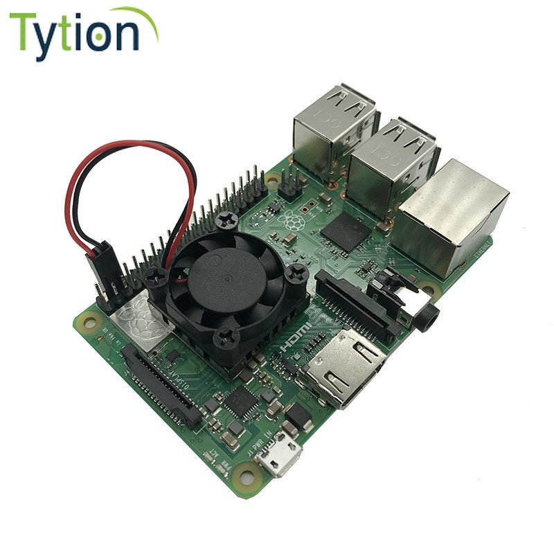 树莓派3b+单风扇散热套装纯铝散热片风扇组合模组模块25*25*13MM