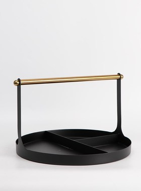 新中式创意铁艺金属收纳托盘装饰架子底座小摆件样板房客厅装饰品