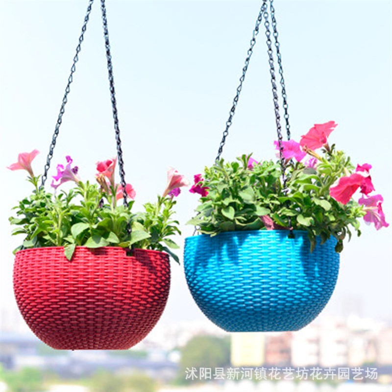 吊兰花盆掉蓝塑料吊篮专用绿w萝垂吊悬挂式吊盆半圆吊着的花盆挂
