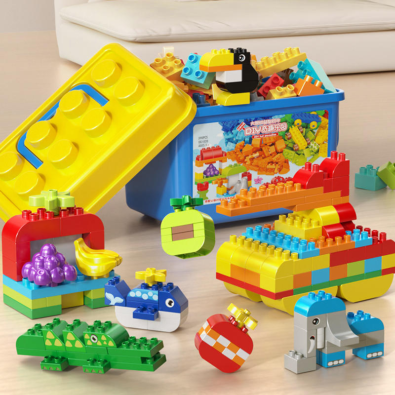 新款儿童大颗粒积木玩具男孩可拼装1益智2女生3到6岁宝宝生日礼物