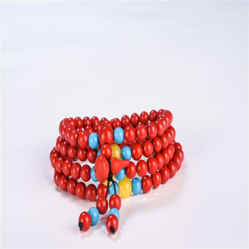 葫芦本命年红108颗佛珠手珠女款男手饰手链天然天然朱砂朱砂手串