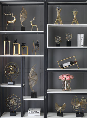 酒柜装饰品摆件书柜办公室思考者轻奢风生水起玄关电视柜软装摆设