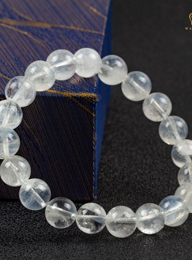 天然蓝针水晶手链 7A显针天使的羽毛蓝色手串 异象白水晶饰品
