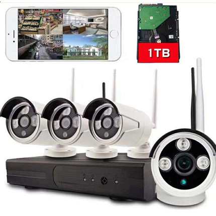 4CH 1080P Wireless 1tb HDD NVR 3.0MP IP Camera Wifi Security