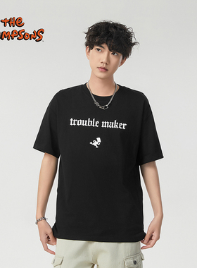 THE SIMPSONS辛普森一家短袖纯棉T恤夏季新款透气圆领上衣