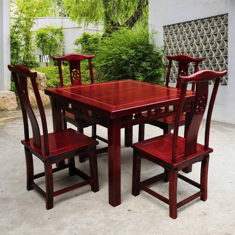 方桌子正方形家用 实木简约中式八仙桌明清仿古四方桌餐桌椅组合