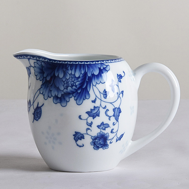 青花瓷陶瓷公道杯茶漏套装茶海分茶器分茶杯功夫茶具单个公平杯
