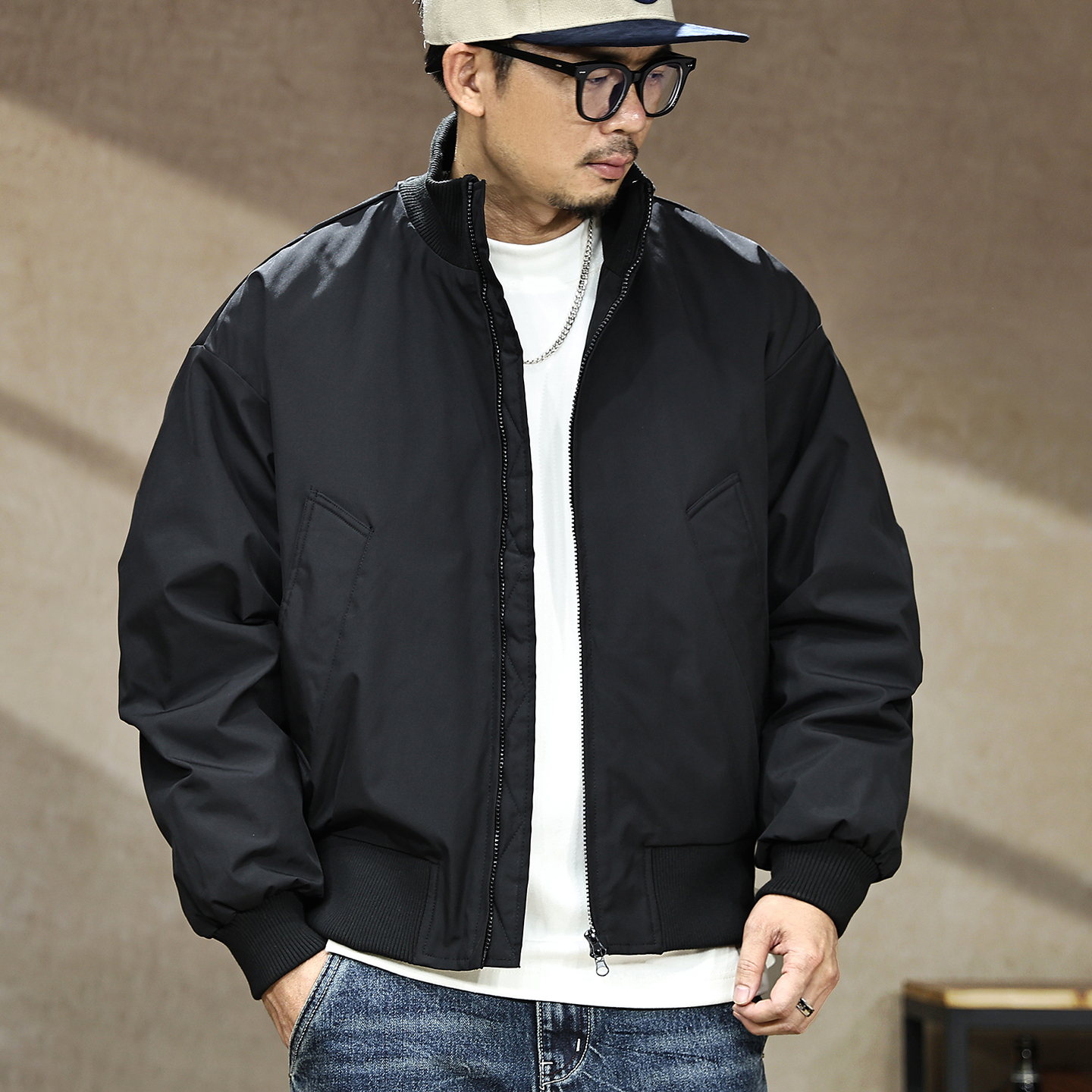【复古立领短款羽绒服男冬季】