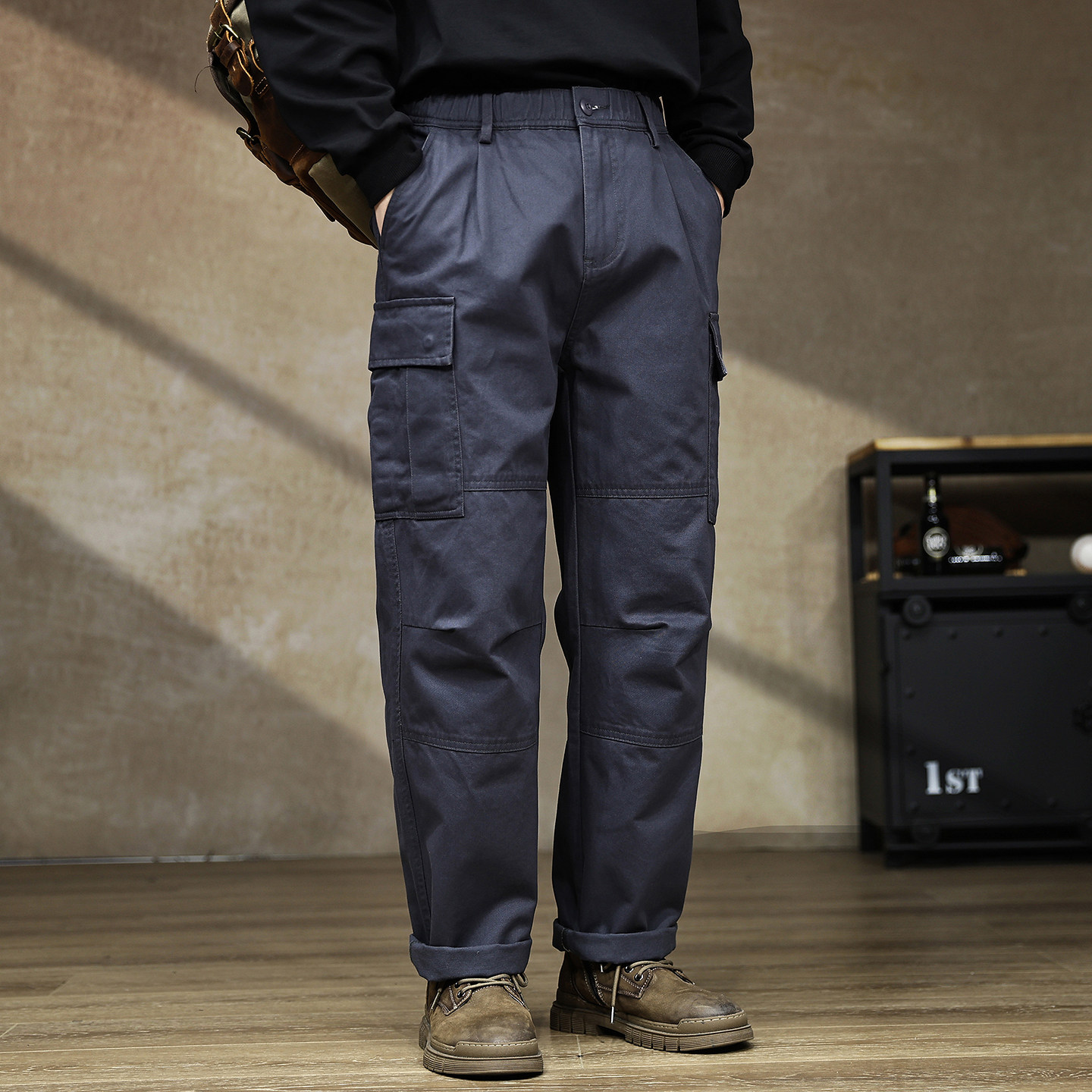 秋冬重磅美式复古直筒工装裤男宽松大码加绒保暖休闲裤纯棉长裤子,男装,休闲裤,淘宝优惠券,粉丝福利购,淘宝优惠卷