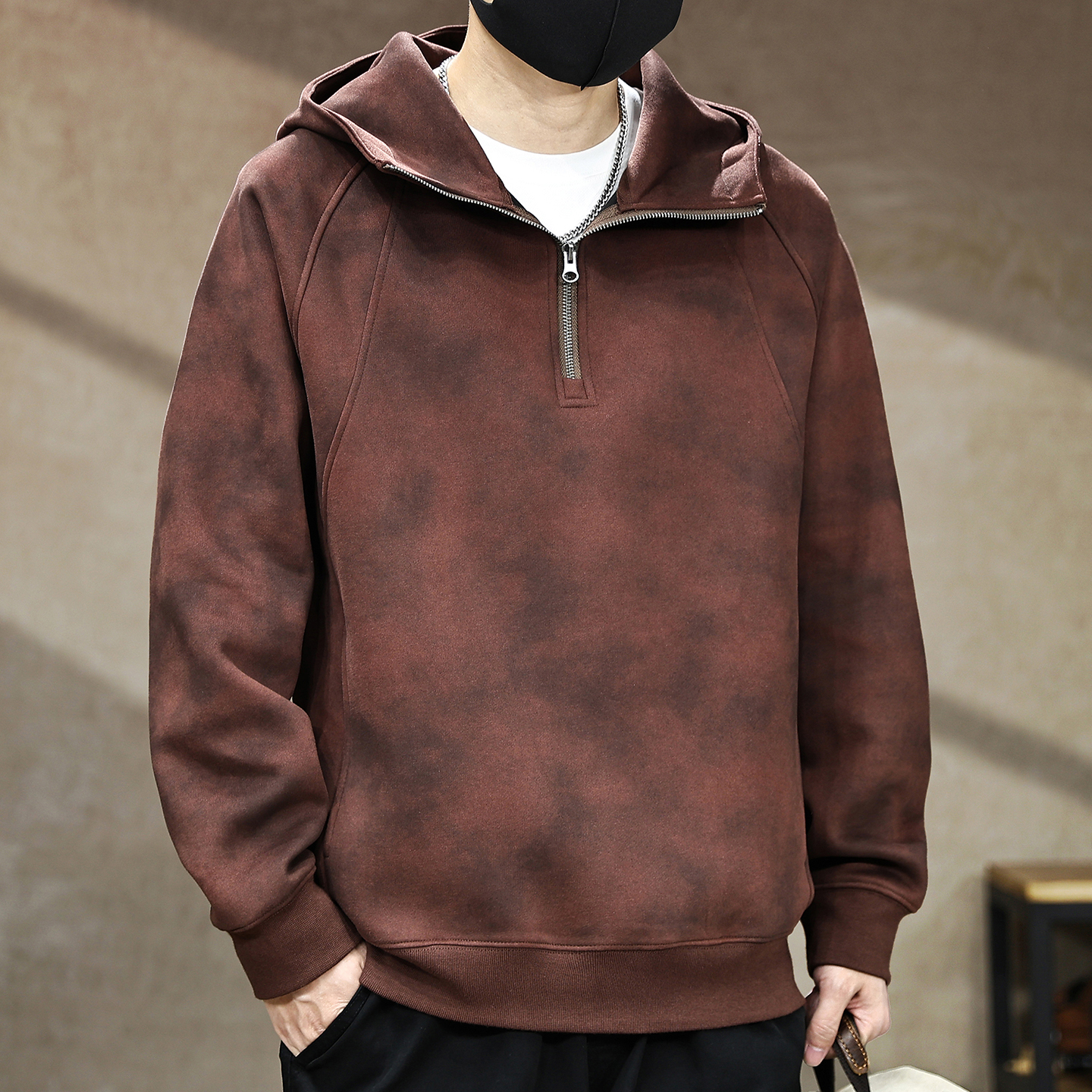 【美式重磅半拉链卫衣高街痞帅】