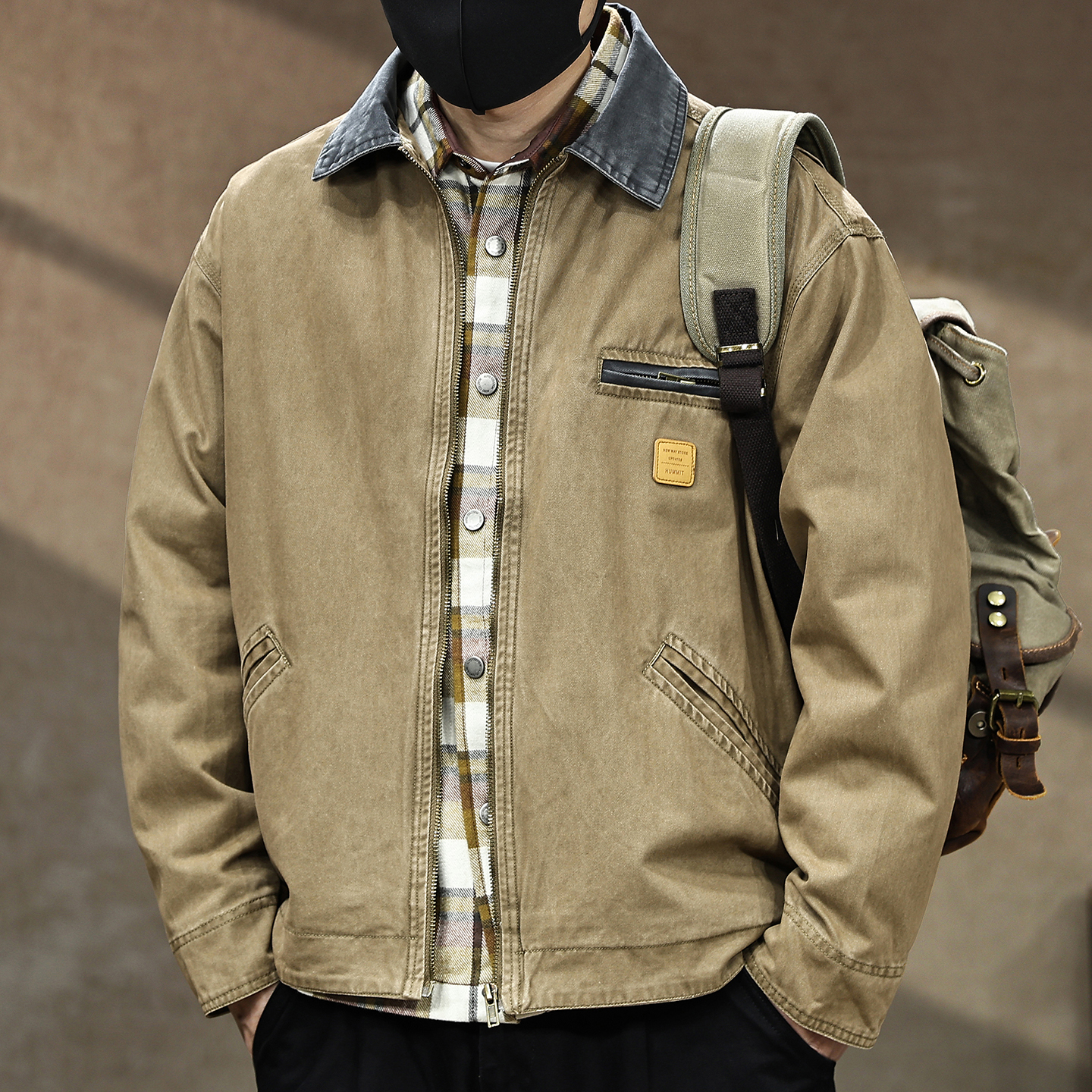 【美式复古底特律夹克秋季纯棉】