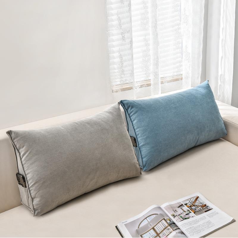 可拆洗简约三角矮款沙发靠垫靠背腰枕床头长方形床上靠枕腰靠靠背