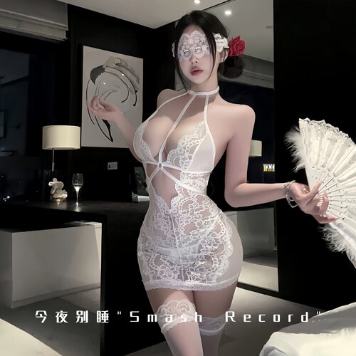 性感蕾丝透视挂脖包臀夜店睡裙